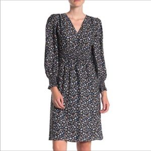 Rebecca Taylor Zelma Floral Silk V-Neck Dress